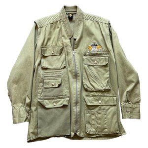 Mount Kenya Safari Club Field Jacket Vest Convertible Khaki Sz Medium